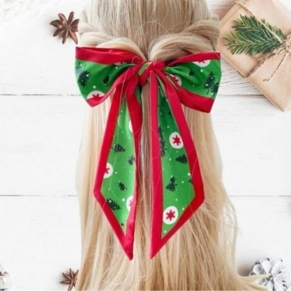 Christmas Tree Snowflake Hair Band Green Red